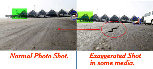 New Bangkok Airport Exaggerated Crack Photo